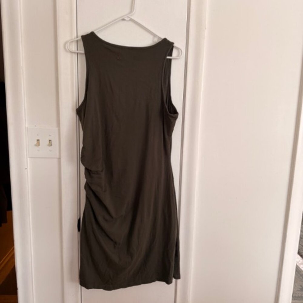 Athleta Della Ruched Tank Dress  Olive Green - XL - Picture 5 of 5
